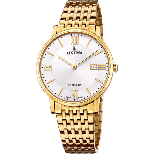 Reloj Festina Hombre F20020/1 Swiss Made Dorado