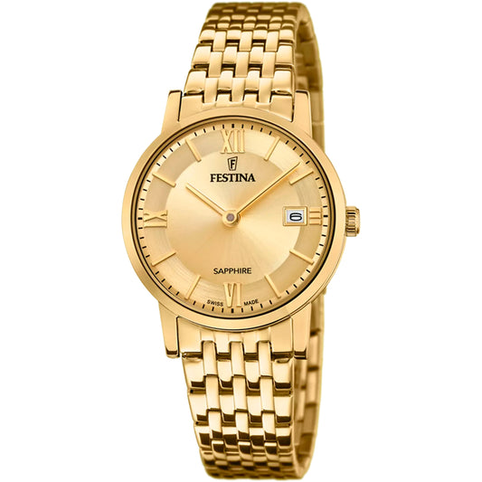 Reloj Festina Mujer F20021/2 Swiss Made Dorado