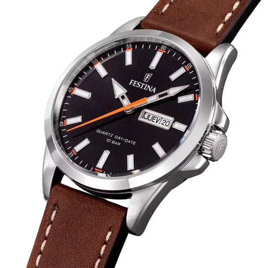 Reloj Festina Hombre F20358/2 Acero Clásico Cuero
