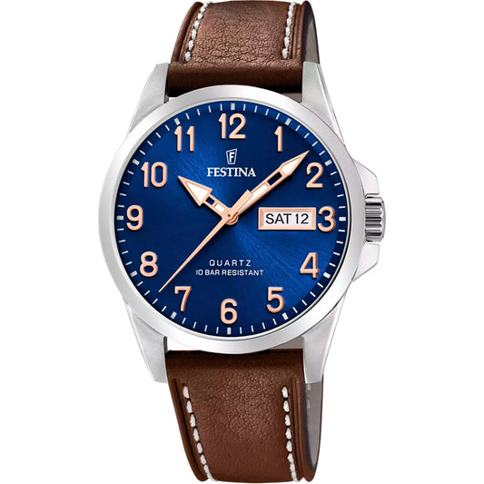 Reloj Festina Hombre F20358/B Acero Clásico Cuero