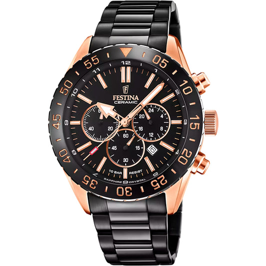 Reloj Festina Hombre F20578/1 Ceramic Negro Dorado