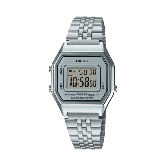 Reloj Casio LA680WA-7 Mujer Digital Vintage Plateado