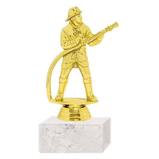 Trofeo Plástico Bombero con Manguera Placa Personalizable