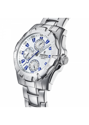 Festina F16242/K Hombre Multifunción Plateado